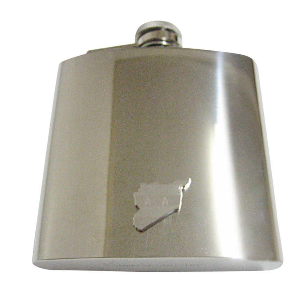 Syria Map Shape and Flag Design 6oz Flask